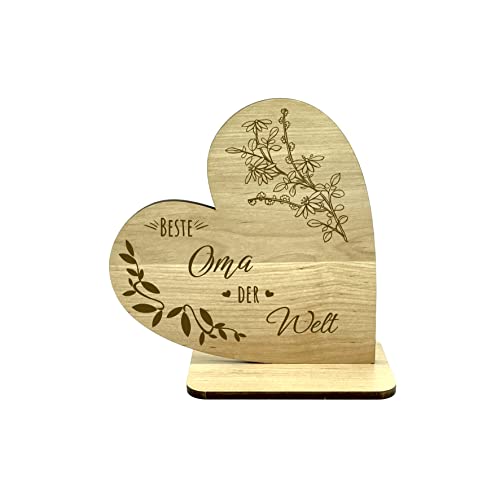 Personalisiertes Dekoherz für die Beste Oma der Welt - Geschenkidee aus Holz