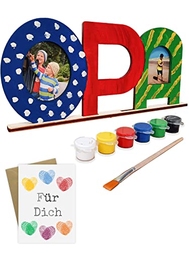 Personalisiertes Holznamen-Geschenk für Opa: Fotos & Farben inklusive! Perfektes Geburtstagsgeschenk!