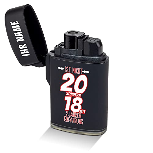 Personalisiertes Sturmfeuerzeug mit Foto-Geschenk zum 20. Geburtstag - Schwarz