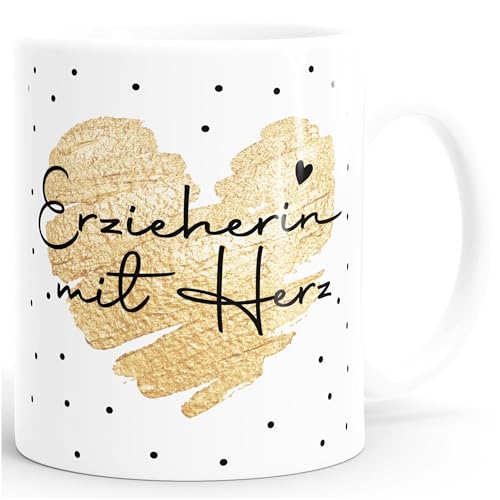 Zeige deiner Erzieherin mit Herz Dankbarkeit – Kaffee-Tasse mit Spruch
