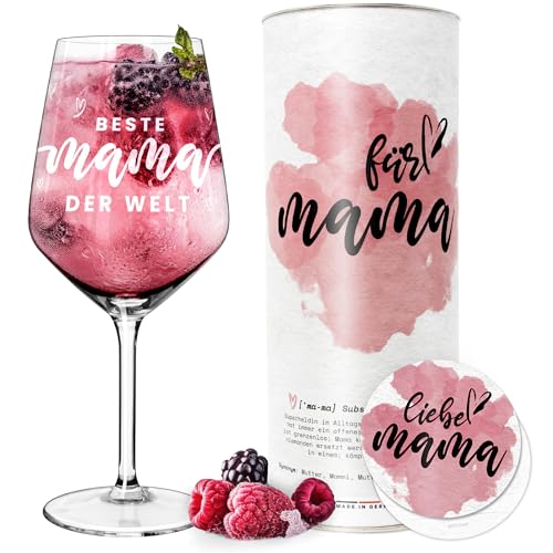 Überrasche die Beste Mama der Welt mit getbrave Weinglas in Geschenkbox!