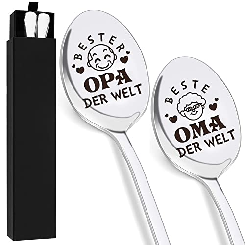 Personalisierte Edelstahl Kaffeelöffel für die besten Großeltern der Welt, lustige Weihnachtsgeschenke