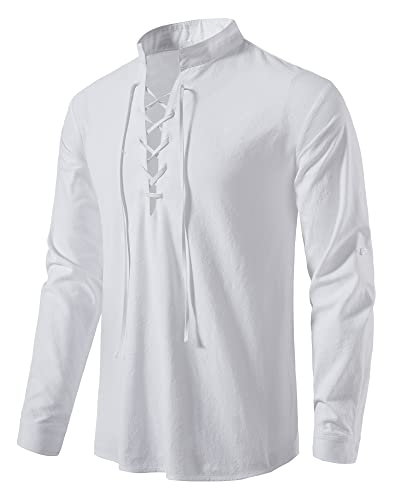 Stilvolles Herren Retro Mittelalter Kostüm Shirt aus Baumwolle für Halloween