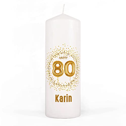 Personalisierte Geburtstagskerze zum 80. Geburtstag mit Wunschnamen | Geschenkidee