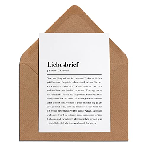 Romantische Liebesbriefkarte mit Umschlag - Die perfekte Liebeserklärung für Sie
