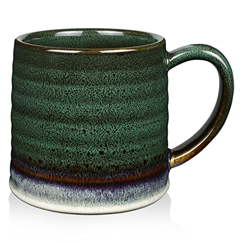 Handgemachte 500ml Keramik Kaffeetasse mit großem Griff für Büro und Zuhause.