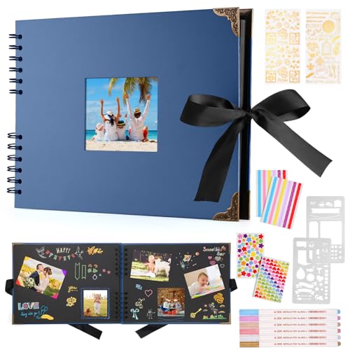 Kreatives Fotoalbum zum Selbstgestalten - Mit Scrapbook, Metallic Farbmarker, perfektes Geschenk!