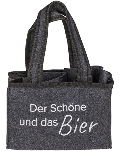 Stilvolle Graue Flaschentasche für 6 Biere - Der perfekte Geschenkidee!