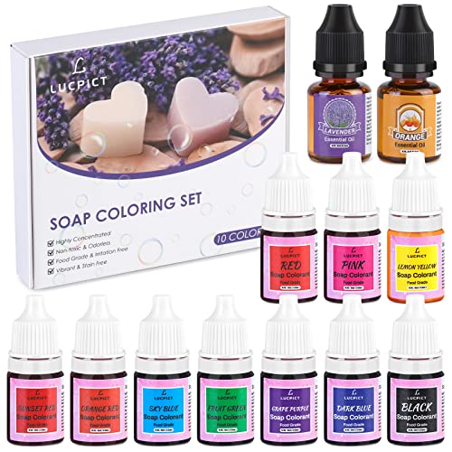 Kreative Seifenfarben Set mit 10 Farben und ätherischen Ölen für DIY Geschenke