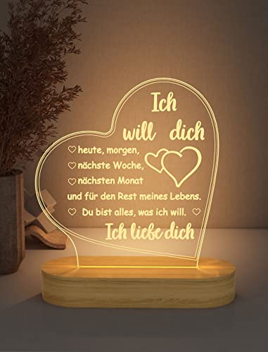 Romantisches 3D-Illusionsnachtlicht - Perfektes Geschenk für Valentinstag, Geburtstag und Weihnachten!