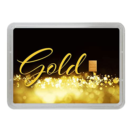 Edles Geschenk: Goldbarren in Motivbox "Gold statt Geld" - Feingold 999,9 (0,5g)