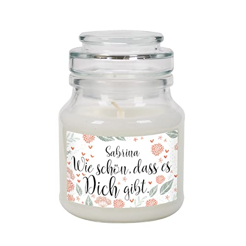 Personalisierte Duftkerze als Dankeschön Geschenk - Schön dass es dich gibt
