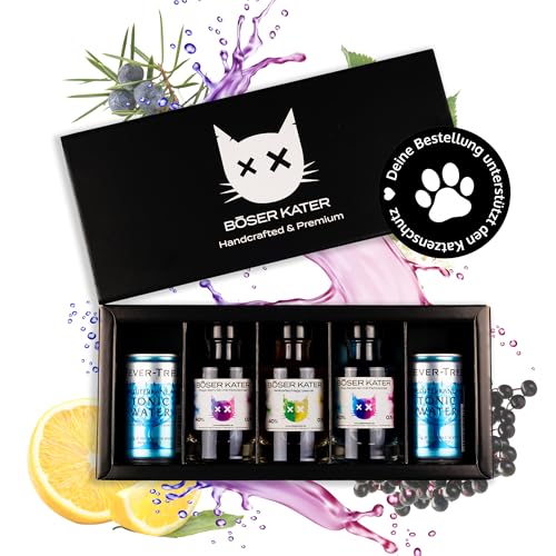 Entdecke den magischen BÖSEN KATER: Farbwechsel Gin Geschenkset für 5 Personen