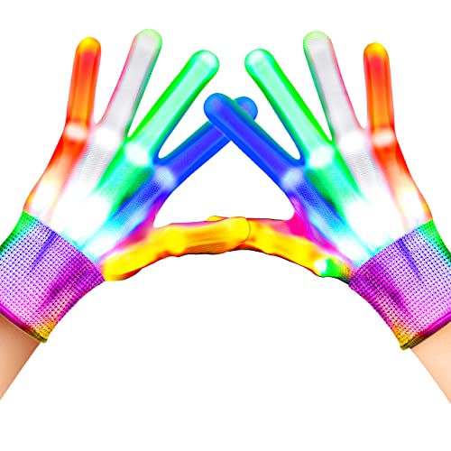 LED Handschuhe für Jungen 10-12 Jahre - Weihnachtsgeschenk mit Leuchtwirkung