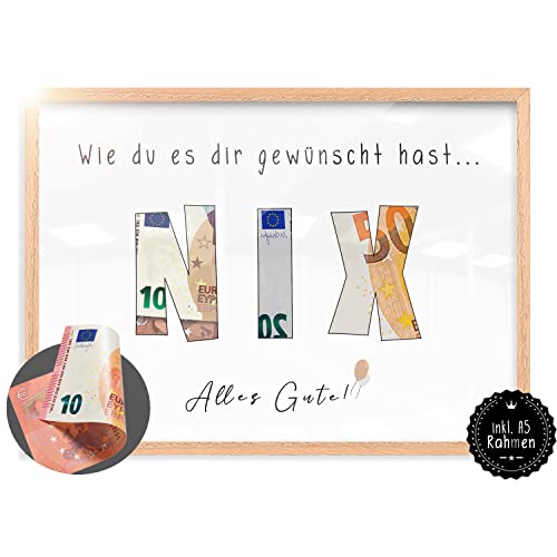 myDreamwork Holzrahmen: Kreatives Geld- und Nichts-Geschenk für jeden Anlass, lustig und exklusiv
