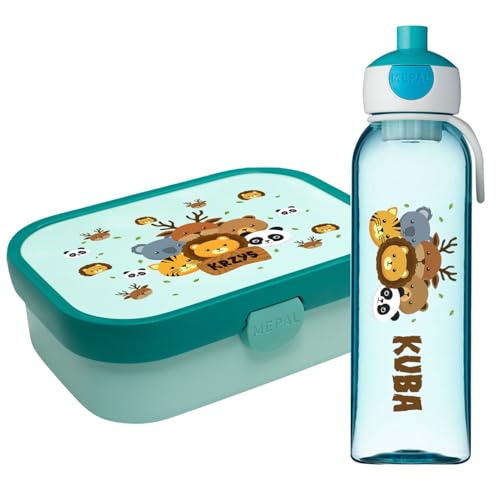 Personalisierte Lunchbox für Jungen mit Namen, BPA-frei, inkl. Trinkflasche, perfekt für unterwegs!