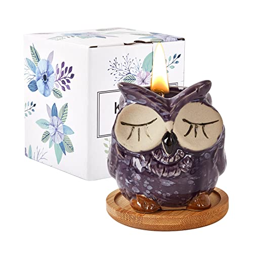 Romantisches Geburtstagsgeschenk: Lavendel Duftkerze mit Eulen-Design für Frauen