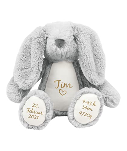 Personalisiertes Hase Kuscheltier für Babys | Geschenkidee zur Geburt