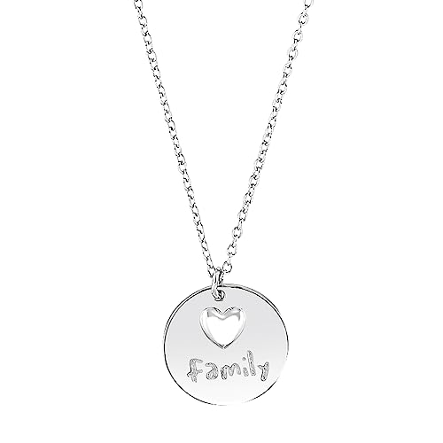 Elegante s.Oliver Damen-Halskette aus 925er Silber mit Münzanhänger in Geschenkbox.