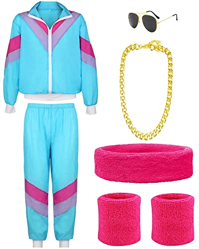 Stylischer 80er Jahre Trainingsanzug für Paare - Perfekt für Karneval und Schlagerpartys!