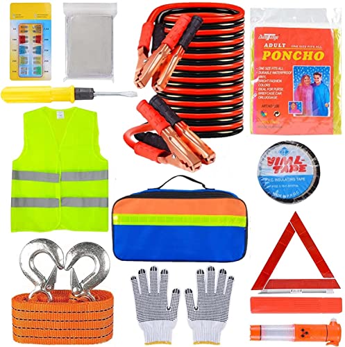 Sicher unterwegs: KAHEIGN 12-in-1 Auto Notfall-Set inkl. Warnweste, Taschenlampe & Sicherheitshammer