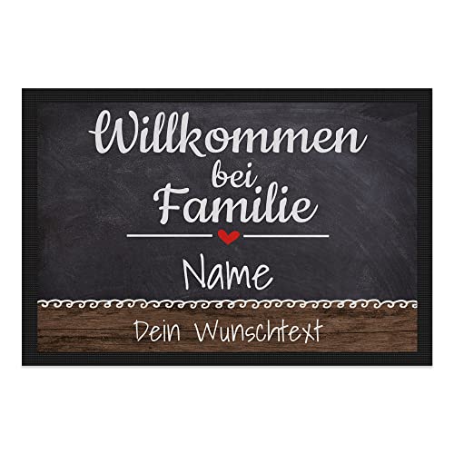 Personalisierte Fußmatte mit Namen & Wunschtext - Perfektes Einzugsgeschenk