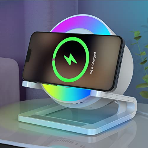 Multifunktionale Bluetooth-Lautsprecher-Nachttischlampe mit Wireless Charger - Perfekte Geschenkidee!