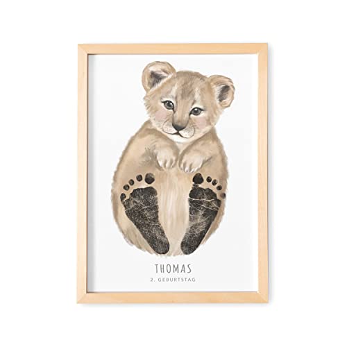 Personalisiertes Baby Fußabdruck Bild mit Rahmen - Einzigartiges Geschenk für Kinderzimmer