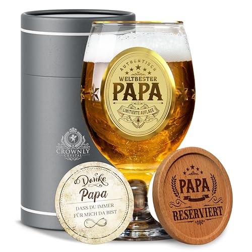 Personalisiertes Bierglas mit Gravur für den besten Papa zum Geburtstag