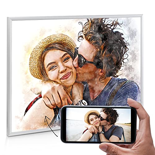 Einzigartiges Geschenk: Personalisiertes digitales Farbmalerei-Artwork für Hochzeit & Familie