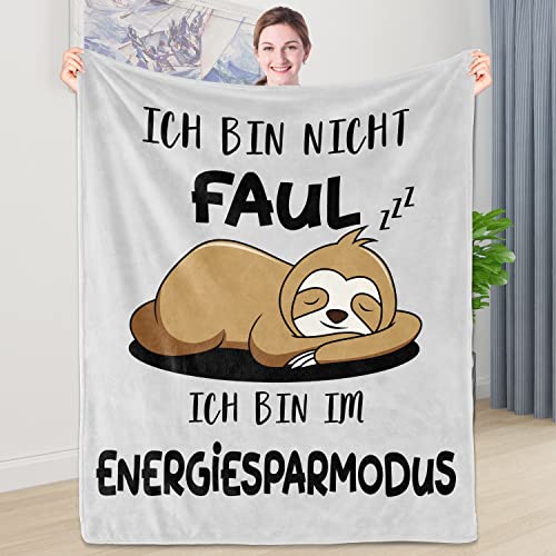Kuschelige Faultier Decke 130×150 cm - Lustiges Geschenk für Frauen und Männer