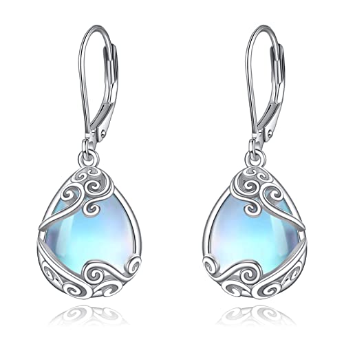 Filigrane 925 Sterling Silber Mondstein Ohrringe - Perfektes Geschenk für Damen