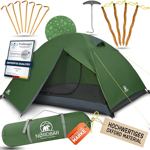 Ultraleichtes NORDBÄR® Zelt für 2-4 Personen - Wasserdicht, ideal für Camping und Festivals