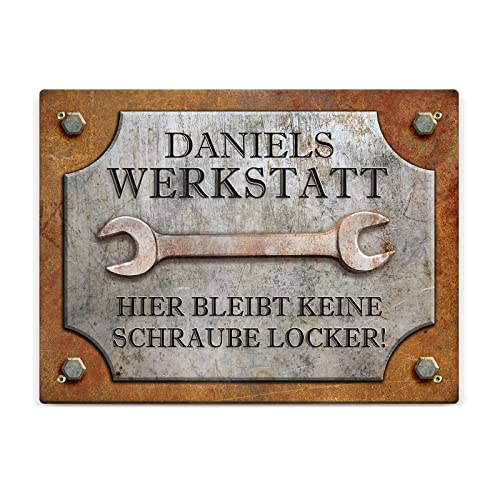 Personalisiertes Türschild im Werkzeugstil für Bastler und Heimwerker