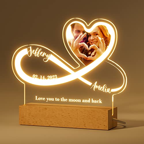 Personalisierte Lampe Unendlichkeitszeichen mit LED-Nachtlicht - Perfektes Geschenk für Partner!