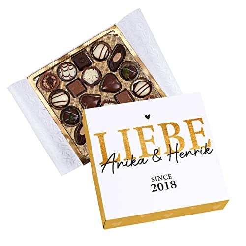 Personalisierte Valentinstags-Pralinen mit Liebe und Namensaufdruck in Geschenkverpackung - Herz & Heim®