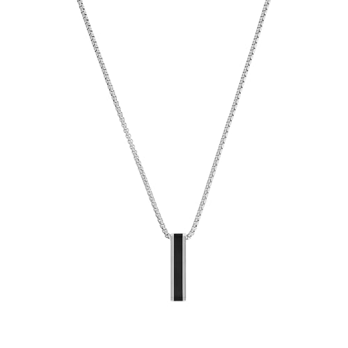 Elegante s.Oliver Herrenkette aus Edelstahl in Bicolor mit Anhänger, inklusive Geschenkbox