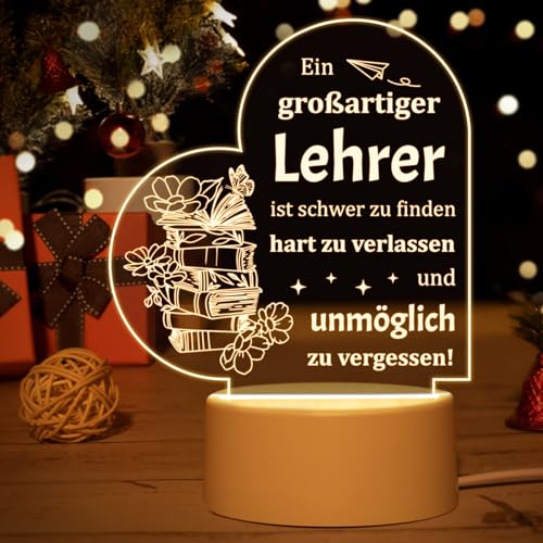 Acryl Nachtlicht Geschenk für Lehrer - Abschieds- und Ruhestandsgeschenk von Schülern