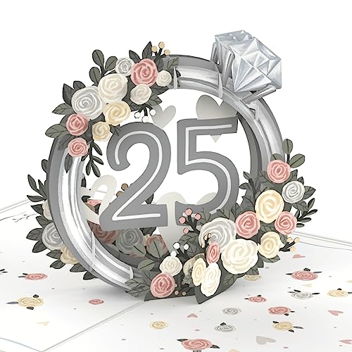 Edle 3D Glückwunschkarte zur Silberhochzeit - Besondere Verpackung inklusive