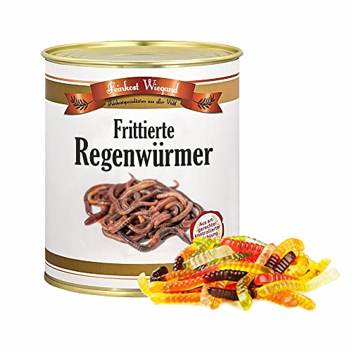 Lustiges Wichtelgeschenk: Frittierte Regenwürmer in Feinkost-Dose, Fruchtgummi, 150g