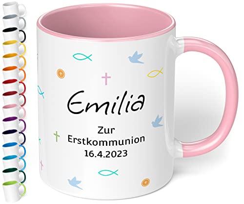 Personalisierte Erstkommunion-Tasse für Mädchen & Jungen - Geschenk von Paten, Eltern, Oma