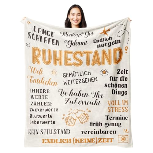 Personalisierte Ruhestandsgeschenk Decke für Frauen und Männer, Geschenk zum Renteneintritt