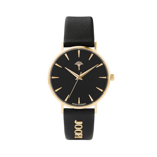 Elegante Joop! Damen Armbanduhr mit Schwarzem Lederband, 5 bar wasserdicht, inkl. Geschenkbox
