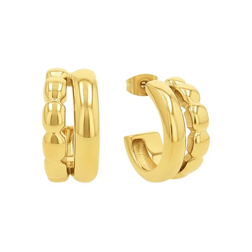 Elegante JOOP! Creolen Damen Ohrschmuck in Gold, inkl. Geschenkbox, 2 cm
