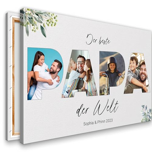 Individuelle Foto-Collage auf Leinwand für Vatertag & Geburtstagsgeschenk. Geschenkidee selbst gestalten!