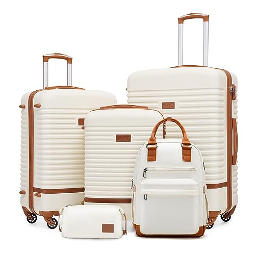 Stilvoller COOLIFE Koffer Trolley Set mit 4 Rollen, TSA-Schloss & Zubehör