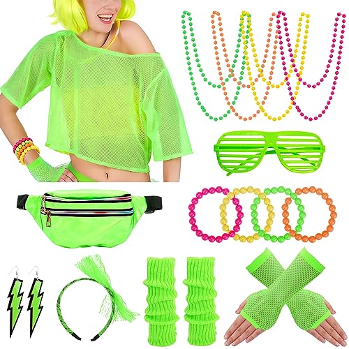 Retro 80er 90er Jahre Damen Kostüm Set - Perfekt für Karneval und Partys!