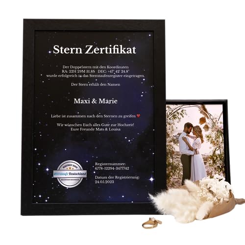 Personalisiertes Hochzeitsgeschenk: Sterntaufe für Brautpaar - Liebe unendlich festhalten