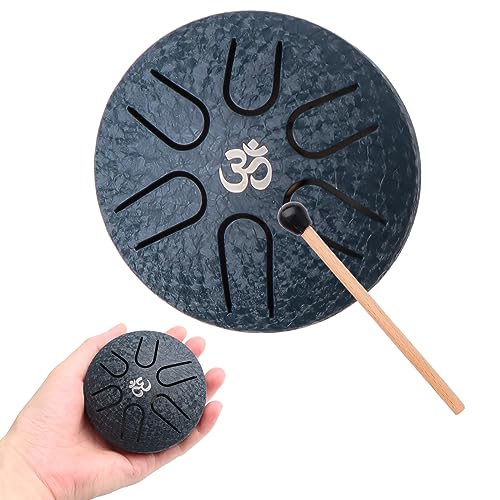 Mini Steel Tongue Drum 3 Zoll, 6 Töne, Blau - Perfektes Geschenk für Yoga und Meditation