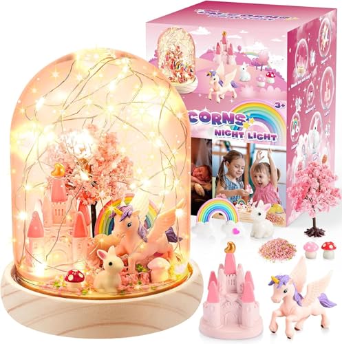 Kreatives Einhorn Bastelset für Mädchen: DIY Nachtlicht ab 3-10 Jahre mit Zubehör